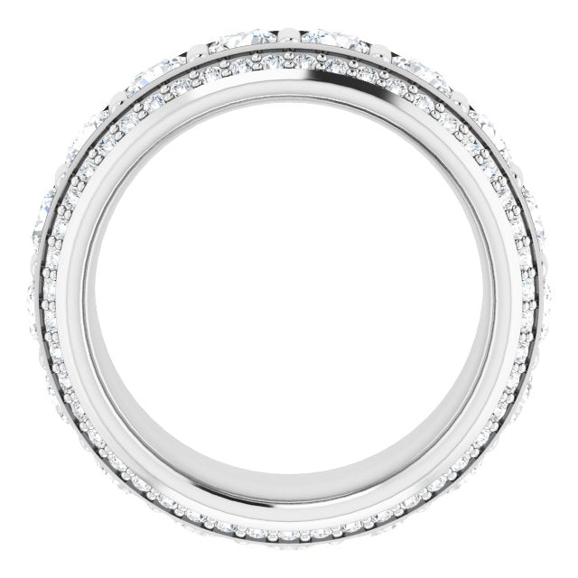 2.17 ct. Round Diamond Eternity Band Triple Row Diamond Ring-VIRABYANI